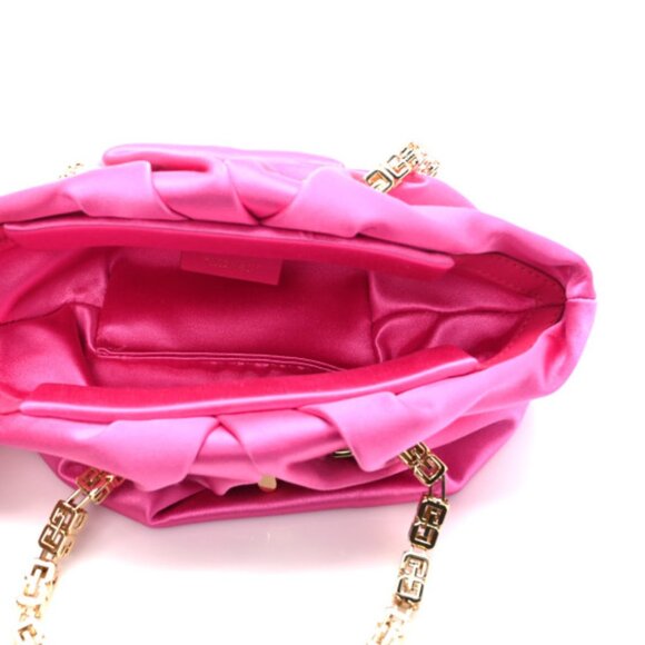 NWT Authentic Givenchy Satin Mini Kenny Shoulder Bag Neon Pink - Picture 10 of 10